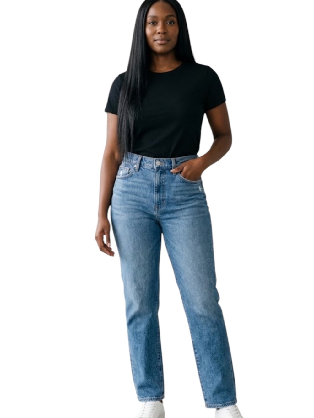 AYR The Lala High Rise Straight Leg Ankle Jeans Blue Size 28 Short 90s
U